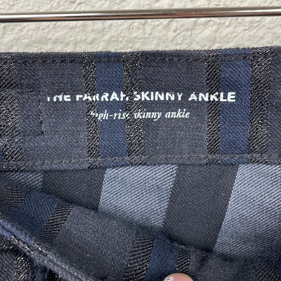 NWT AG Adriano Goldschmied Farrah Skinny Ankle Metallic Stripe Jeans HR 28 - Picture 9 of 15